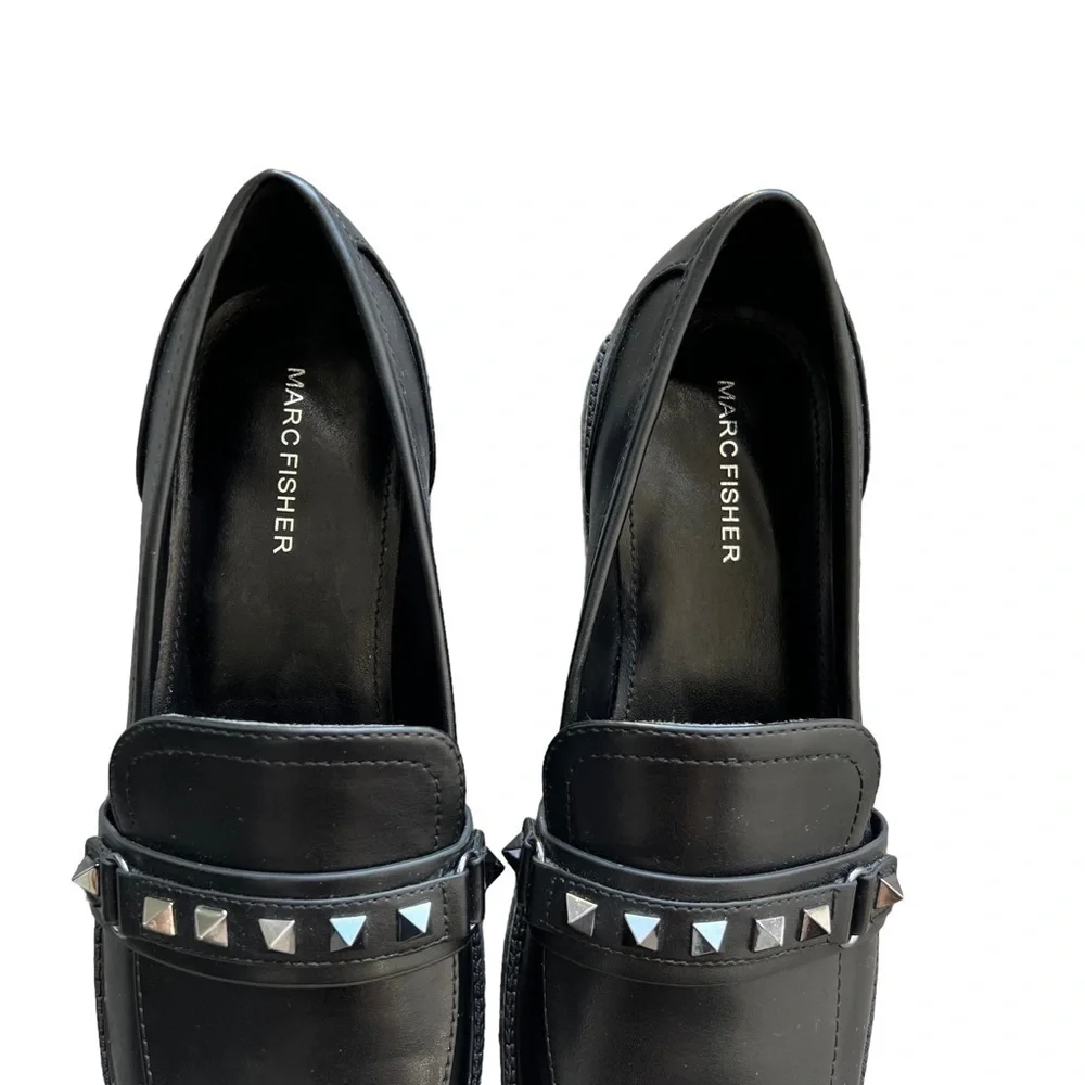 Marc Fisher - Cancia Black Studded Loafers Sz 9.5